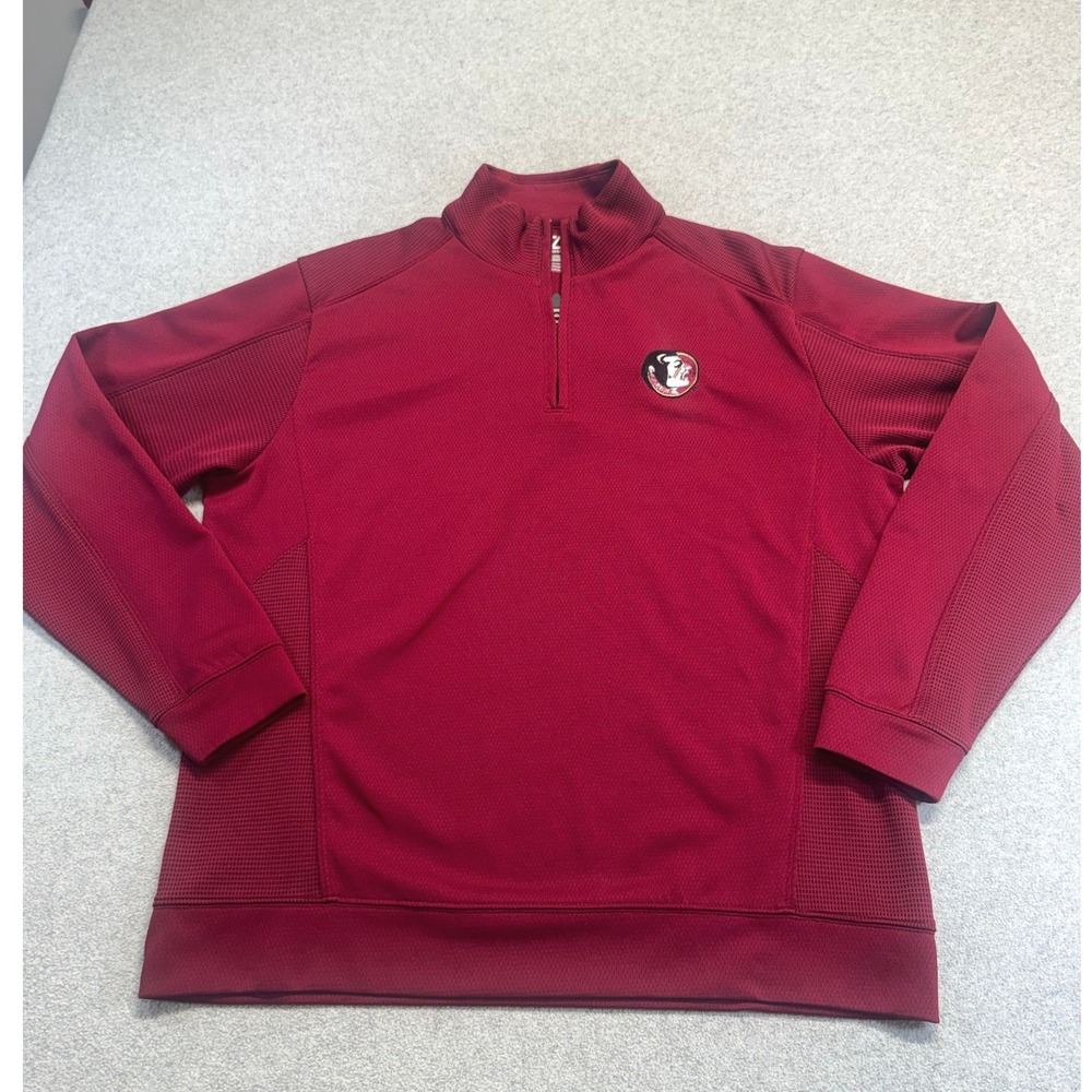 Cutter & Buck Florida State Seminoles 1/4 Zip Pullover Men L Dark Red Athletic